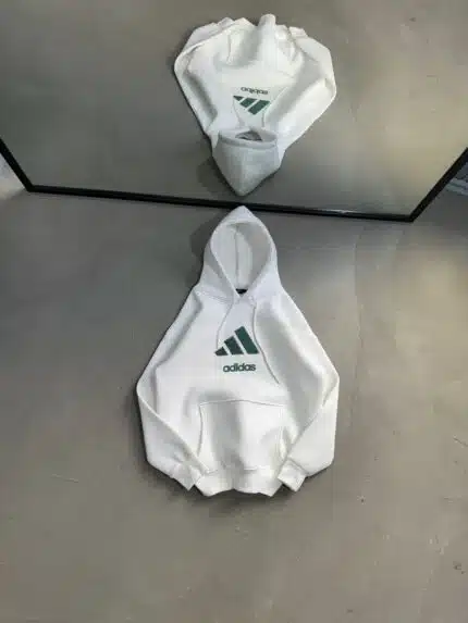 AD BaskıIı Kapşonlu Sweatshirt – Beyaz