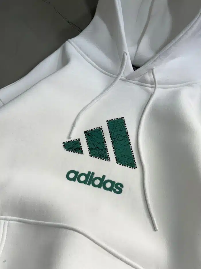AD BaskıIı Kapşonlu Sweatshirt – Beyaz - Görsel 4