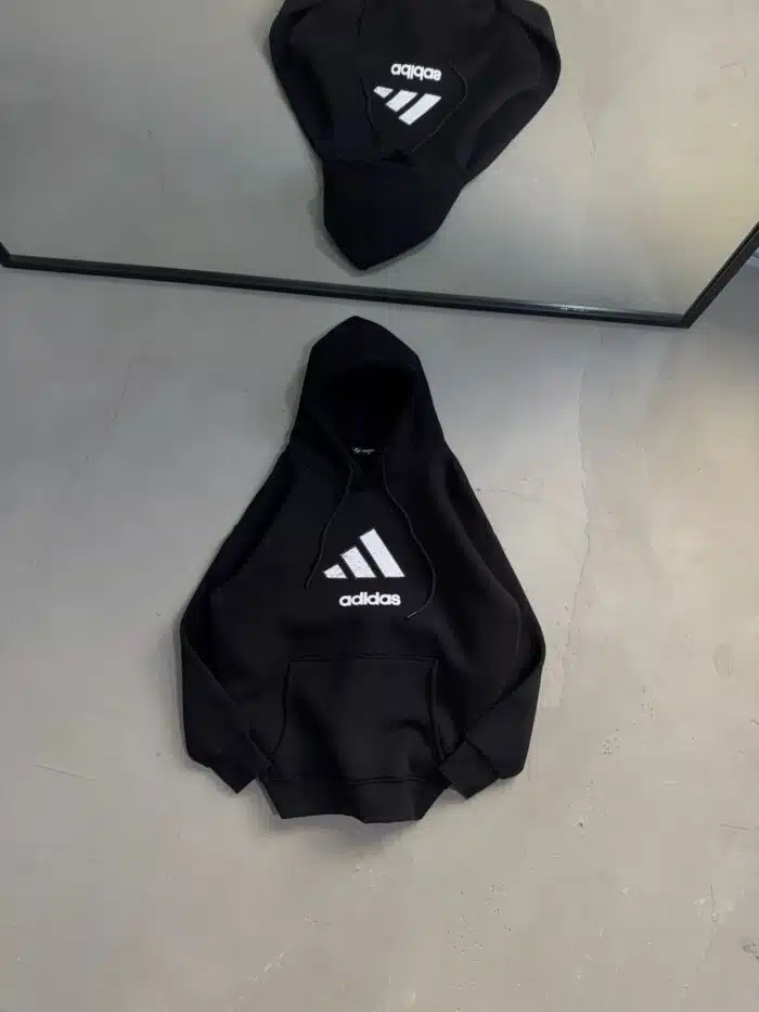 AD BaskıIı Kapşonlu Sweatshirt – Siyah - Görsel 1
