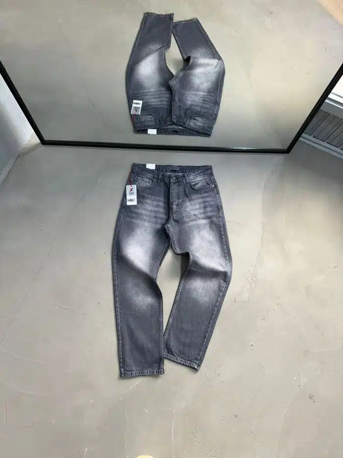 Erkek Lazerli Baggy Pantolon - Gri - Görsel 1
