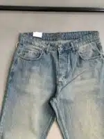 Erkek Lazerli Baggy Pantolon - Eskitme Mavi - Görsel 3