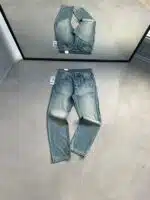 Erkek Lazerli Baggy Pantolon - Eskitme Mavi
