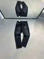 Erkek Beyaz Dikişli Baggy Pantolon - Siyah