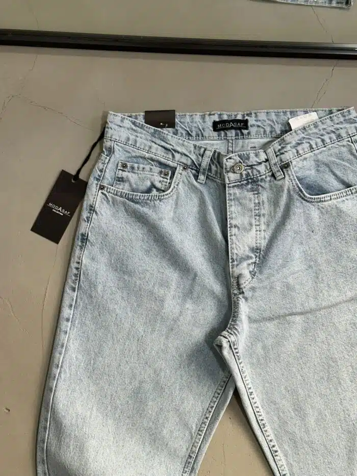 Erkek Baggy Pantolon Kar Yıkama - Buz Mavi - Görsel 3