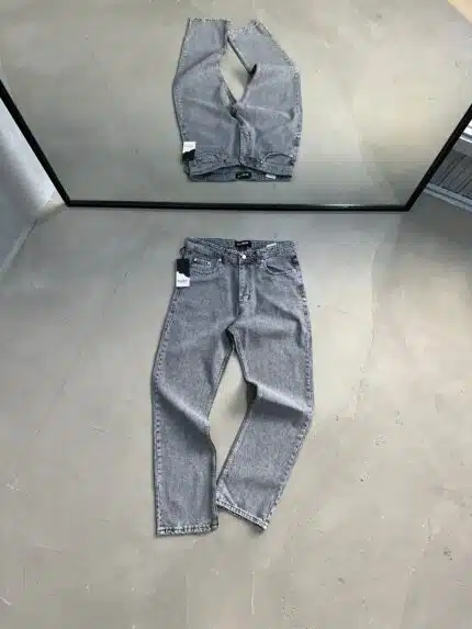 Erkek Basic Baggy Pantolon - Gri