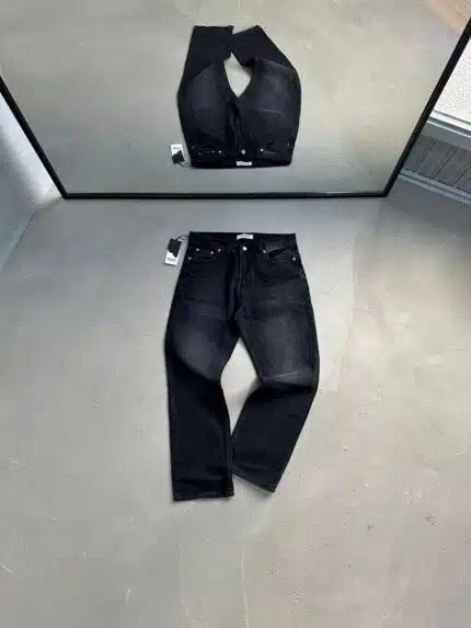 Erkek Kar Yıkama Baggy Pantolon - Siyah