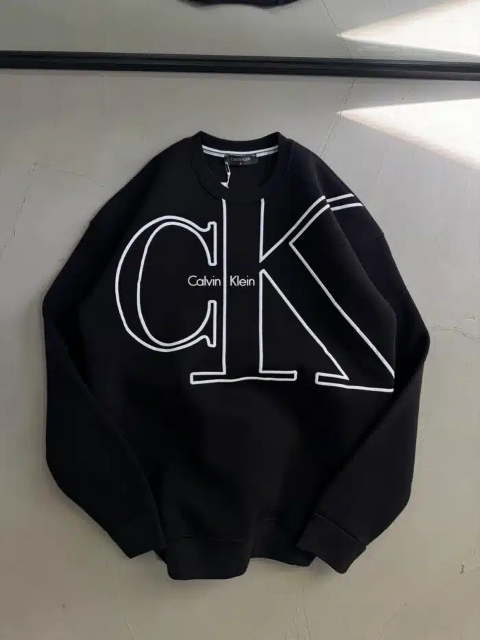 CK Baskılı Üç İplik Sweatshirt – Siyah - Görsel 3