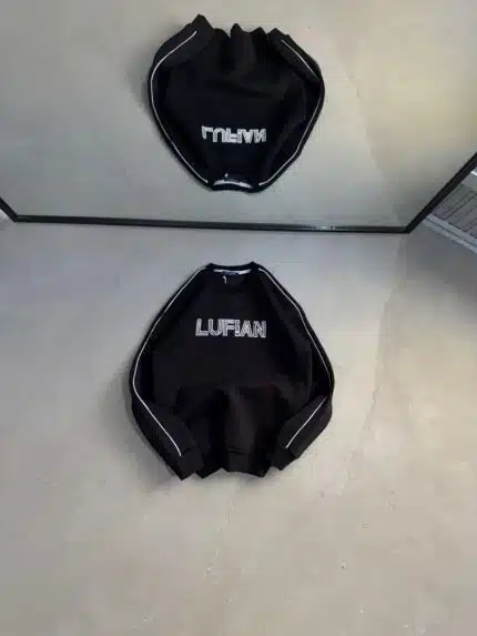 LFN Enjeksiyon Baskı Üç İplik Şeritli Sweatshirt – Siyah