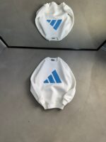 AD Baskılı Üç İplik Sweatshirt – Beyaz