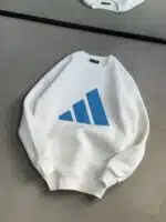 AD Baskılı Üç İplik Sweatshirt – Beyaz - Görsel 3