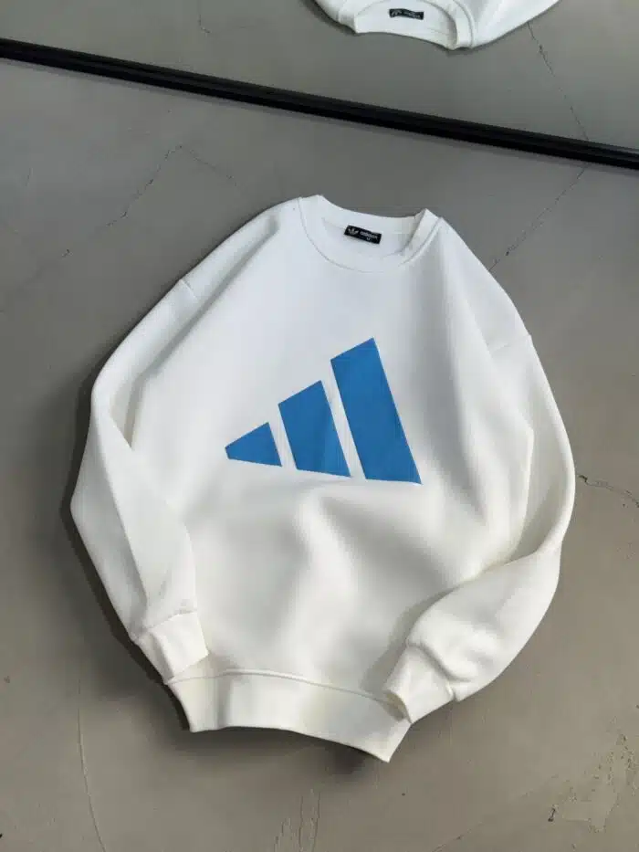 AD Baskılı Üç İplik Sweatshirt – Beyaz - Görsel 3