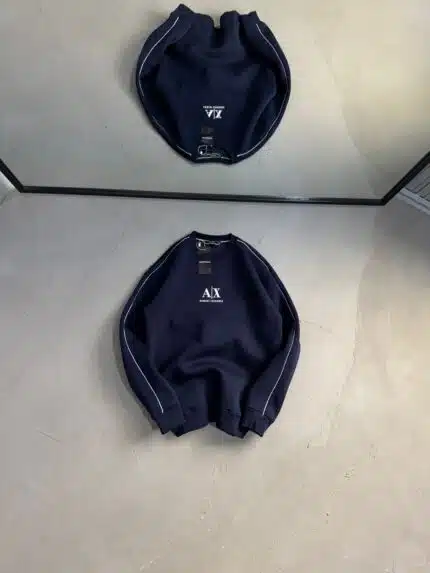AX Enjeksiyon Baskı Üç İplik Sweatshirt – Lacivert