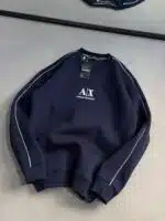 AX Enjeksiyon Baskı Üç İplik Sweatshirt – Lacivert - Görsel 3