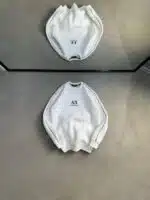AX Enjeksiyon Baskı Üç İplik Sweatshirt – Beyaz