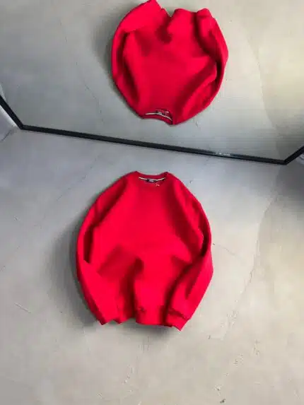 Düz Basic Üç İplik Sweatshirt - Kırmızı