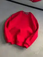 Düz Basic Üç İplik Sweatshirt - Kırmızı - Görsel 3