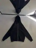 RL Nakışlı 3 İplik Kapşonlu Hoodie - Siyah - Görsel 4