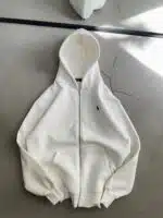 RL Nakışlı 3 İplik Kapşonlu Hoodie - Beyaz - Görsel 3