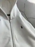 RL Nakışlı 3 İplik Kapşonlu Hoodie - Beyaz - Görsel 4