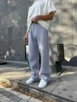 Basic Lastikli Stoper Paça Baggy Eşofman – Gri