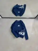AD Yan Baskılı Üç İplik Sweatshirt – Lacivert