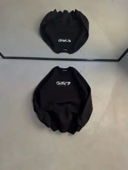 Ea7 Enjeksiyon Baskı Üç İplik Sweatshirt – Siyah