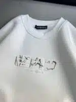 Ea7 Enjeksiyon Baskı Üç İplik Sweatshirt – Beyaz - Görsel 4