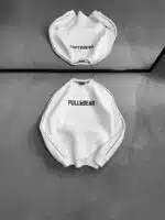 PB Büyük Enjeksiyon Baskılı Üç İplik Sweatshirt – Beyaz