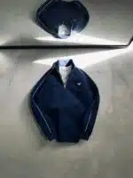 EA7 Nakışlı Üç İplik Yarım Fermuarlı Sweatshirt – Lacivert