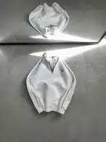 EA7 Nakışlı Üç İplik Yarım Fermuarlı Sweatshirt – Beyaz