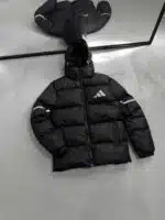 AD Reflektör Detaylı Kapüşonlu Şişme Mont - Siyah - Görsel 4