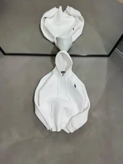 RL Nakışlı Kapşonlu Sweatshirt – Beyaz