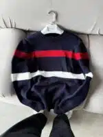 MC İşlemeli Premium Örgü Triko Kazak – Lacivert