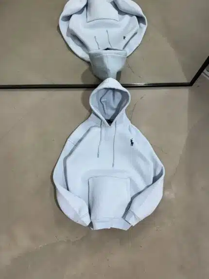 RL Nakışlı Kapşonlu Sweatshirt – Açık Mavi