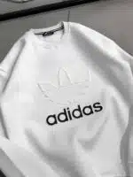 AD Büyük Kabartma Baskılı Üç İplik Sweatshirt – Beyaz - Görsel 3