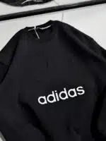 AD Büyük Kabartma Baskılı Üç İplik Sweatshirt – Siyah - Görsel 3