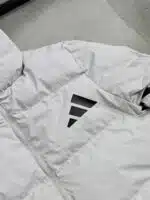 AD Siyah Detaylı Kapüşonlu Şişme Mont - Gri - Görsel 4