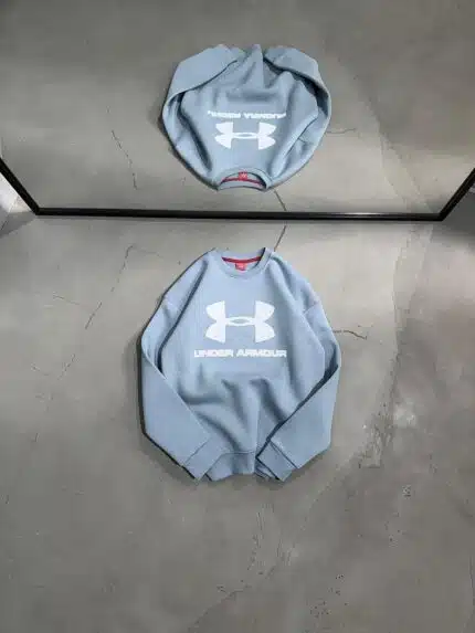 UA Büyük Kabartma Baskılı Üç İplik Sweatshirt – Açık Mavi