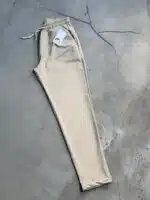 Fit Rahat Pamuklu Yumuşak Kumaş Jogger Pantolon - Krem - Görsel 3