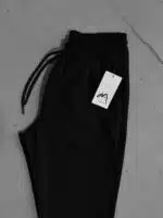 Fit Rahat Pamuklu Yumuşak Kumaş Jogger Pantolon - Siyah - Görsel 5