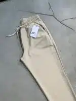 Fit Rahat Pamuklu Yumuşak Kumaş Jogger Pantolon - Krem - Görsel 4