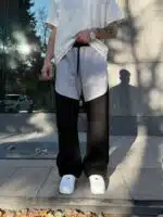 Tech Fleece 5.Th Lastikli Stoper Paça Baggy Eşofman – Gri / Siyah - Görsel 6