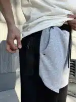 Tech Fleece 5.Th Lastikli Stoper Paça Baggy Eşofman – Gri / Siyah - Görsel 7