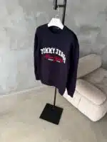 TH Nakış İşlemeli Premium Örgü Triko Kazak – Lacivert