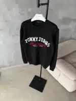 TH Nakış İşlemeli Premium Örgü Triko Kazak – Siyah