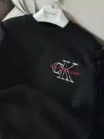 CK Nakış İşlemeli Premium Örgü Triko Kazak – Siyah - Görsel 3