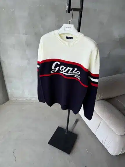 GNT İşlemeli Premium Örgü Triko Kazak – Lacivert