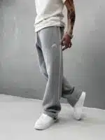 Premium İmzalı Seri Nakışlı Şeritli Stoper Paça Baggy Eşofman – Gri - Görsel 5