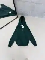 M Büyük Kabartma Sırt Baskılı Kapşonlu Üç İplik  Sweatshirt – Yeşil - Görsel 2