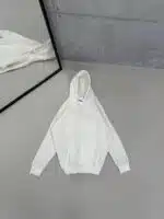 M Büyük Kabartma Sırt Baskılı Kapşonlu Üç İplik  Sweatshirt – Beyaz - Görsel 2